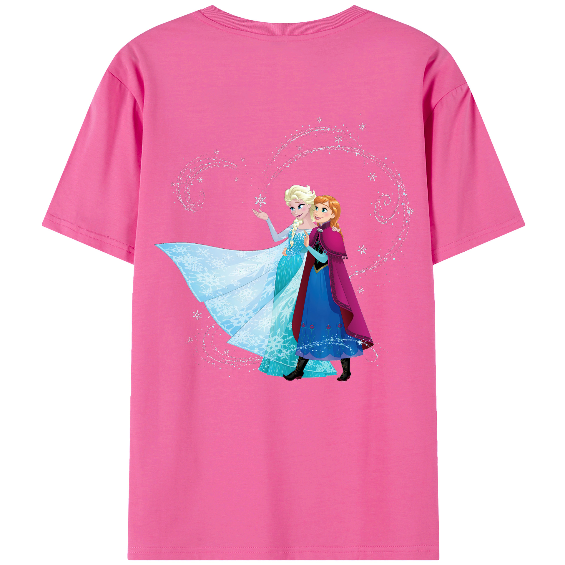 （画像用） アナと雪の女王 アンナ エルサ Frozen Anna Elsa レディース半袖Tシャツ(バックプリント)
